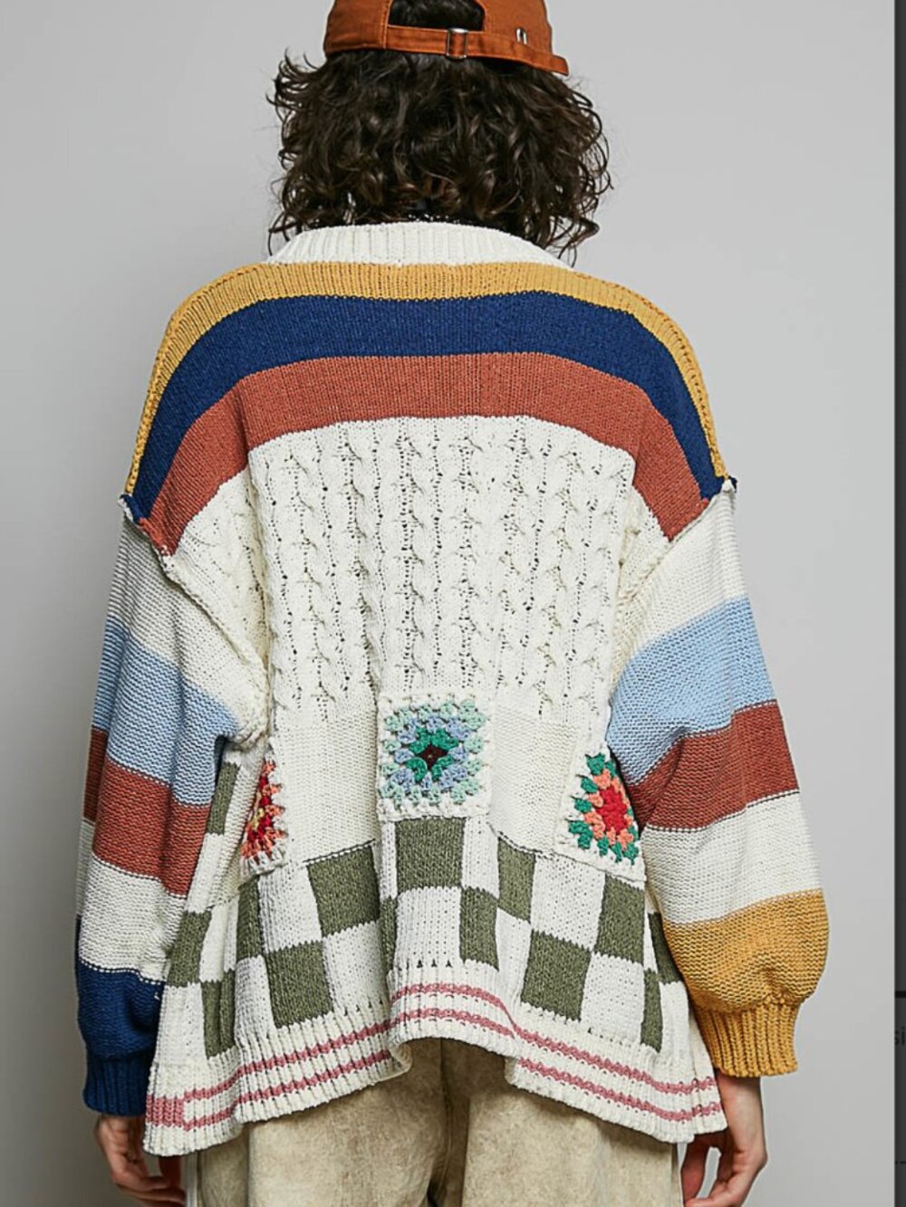 POL Boho Granny Square Crochet Patchwork Cardigan - Picture 4 of 4